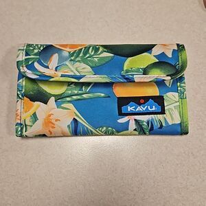 KAVU Big Spender Nylon Ocean Citrus Trifold Wallet